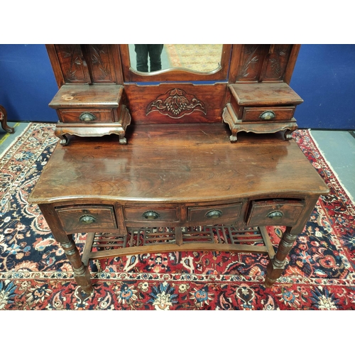 502 - Antique Chinese export lacquer dressing table, Origin Shanghai. In the European taste with pierced p... 