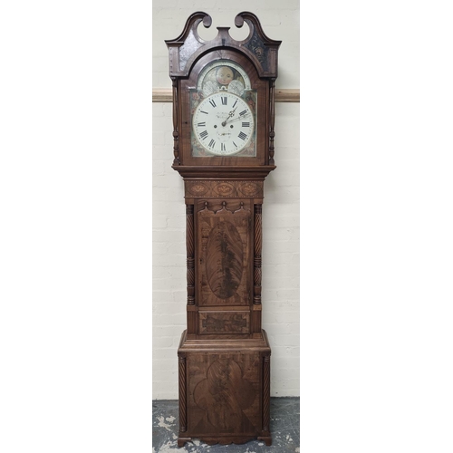 173 - Eight-day long case clock by Josh Walker, Workington, with 14¼