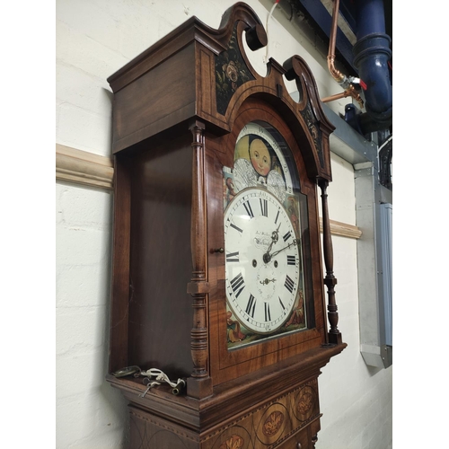 173 - Eight-day long case clock by Josh Walker, Workington, with 14¼