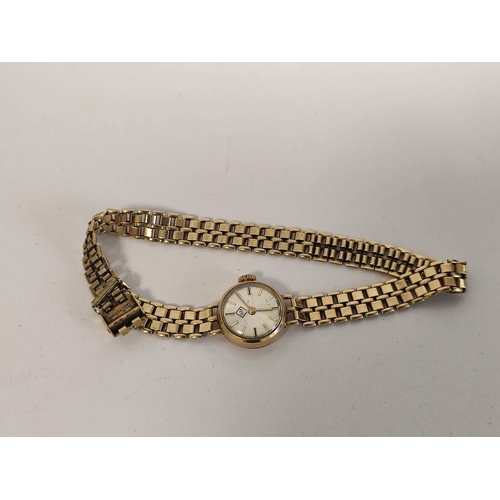 83 - Lady's 9ct gold bracelet watch, 19.5g gross.