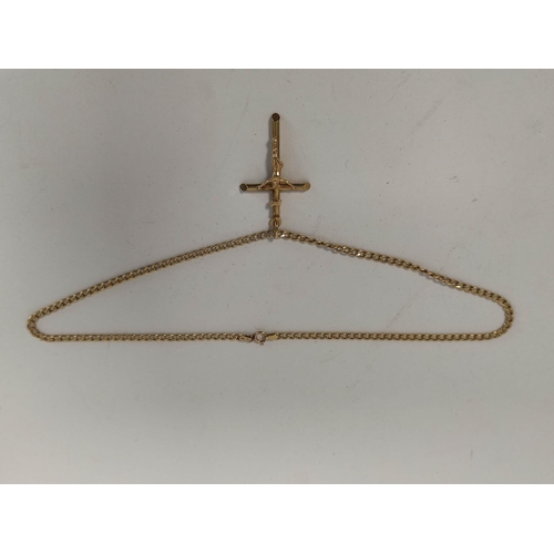 87 - 9ct gold crucifix and necklet, 5.8g.