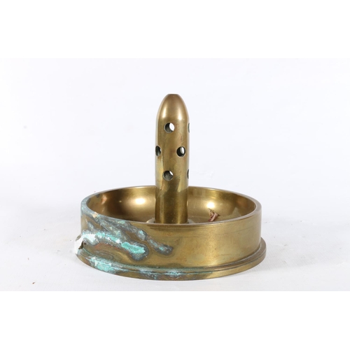 30 - Brass WWII trench art ashtray, 15cm diameter.