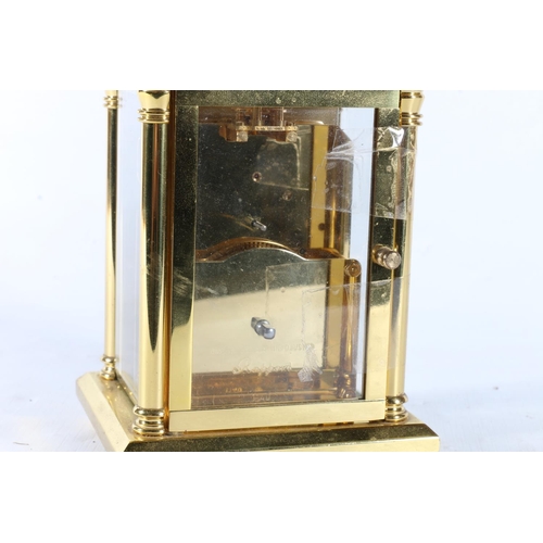 43 - Rapport brass and glass carriage clock.