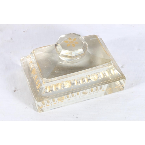 75 - Antique glass paperweight of rectangular form, 10cm.