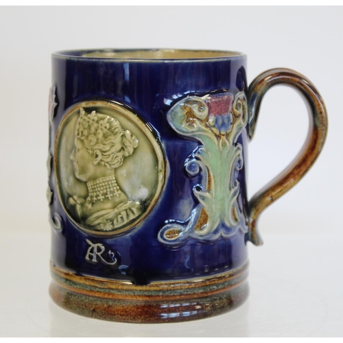 227 - Royal Doulton Commemorative stoneware jug, beaker and mug for The Coronation of Edward VII and Queen... 