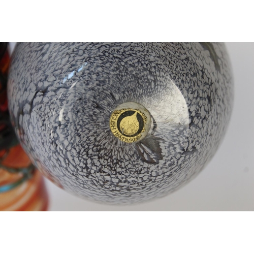 231 - John Ditchfield Glasform studio glass hand blown apple with internal white mottled decoration, label... 