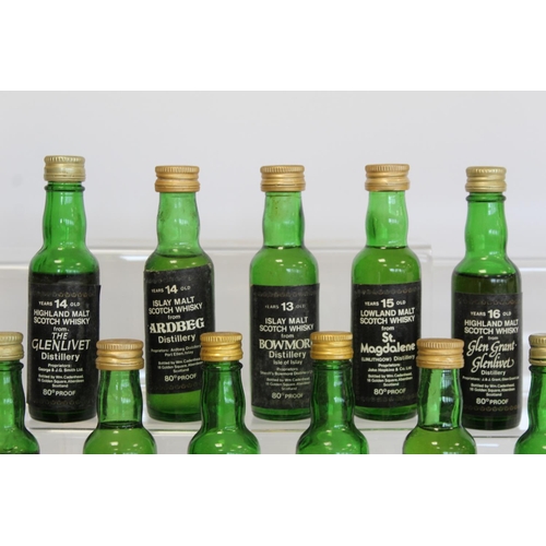 177 - Collection of sixteen Wm. Cadenhead Malt Scotch Whisky miniatures including Glenlivet, Bowmore, Glen... 