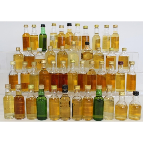 181 - Collection of forty six Scotch Whisky miniatures, mainly single malts, each 5cl.  (46).