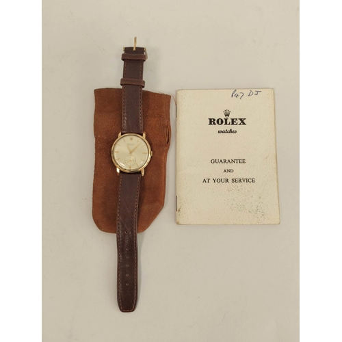 164 - Gent's Rolex precision watch, manual, in 9ct gold case, No. 1,8998, 1962 with Guarantee, 33mm.