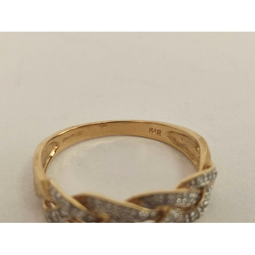 68 - Three rings with tiny diamonds, all 9ct gold. 8.5g