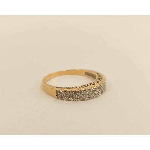 68 - Three rings with tiny diamonds, all 9ct gold. 8.5g