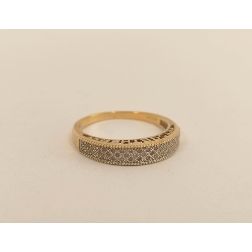 68 - Three rings with tiny diamonds, all 9ct gold. 8.5g