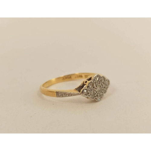 71 - Diamond five-stone ring in 18ct gold, 1914 and two others with eight cut brilliants, 8g gross. (3).