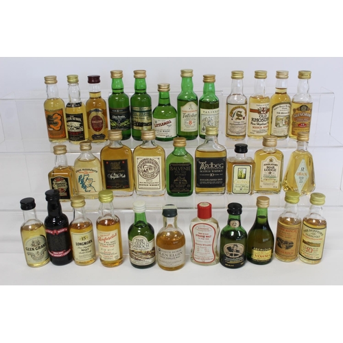 182 - Collection of thirty three Scotch Whisky miniatures, mainly single malts, each 5cl.  (33).