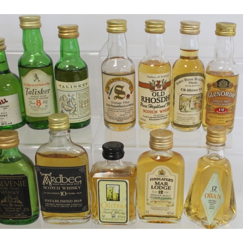 182 - Collection of thirty three Scotch Whisky miniatures, mainly single malts, each 5cl.  (33).