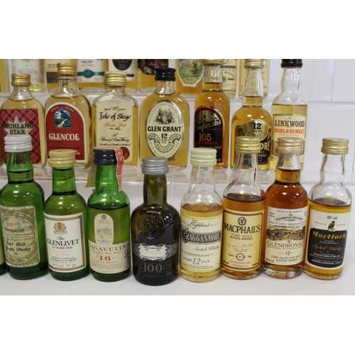 183 - Collection of thirty five Scotch Whisky miniatures, mainly single malts, each 5cl.  (35).