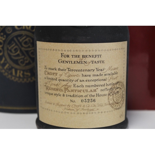 186 - 1978 Croft Tercentenary Port, 75cl, number 05256, in presentation box; also a bottle of House of Lor... 