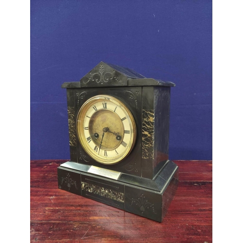 167A - Antique early 20th century striking mantel clock presented to 