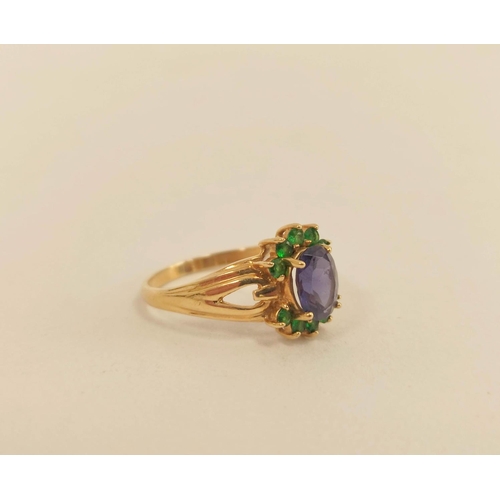 64 - Three gem rings in 9ct gold. 7.9g