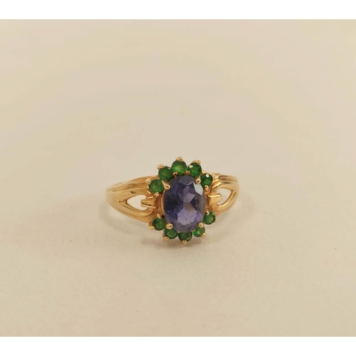 64 - Three gem rings in 9ct gold. 7.9g