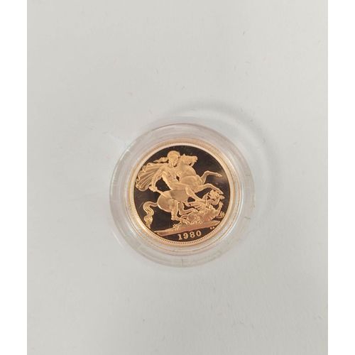 88 - United Kingdom. Eliz II. 1980 22ct proof gold sovereign.