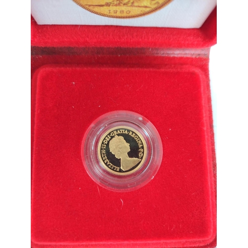 89 - United Kingdom. Eliz II. 1980 22ct proof gold half sovereign.