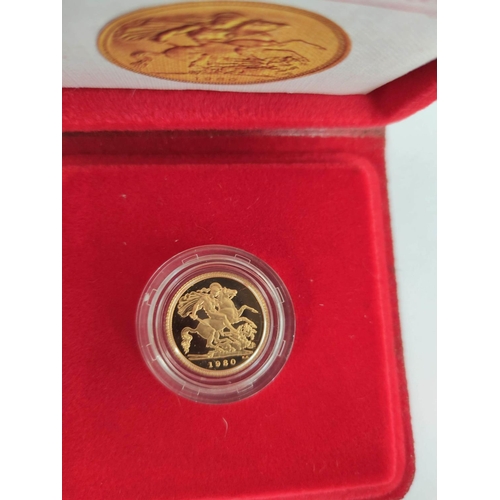 89 - United Kingdom. Eliz II. 1980 22ct proof gold half sovereign.