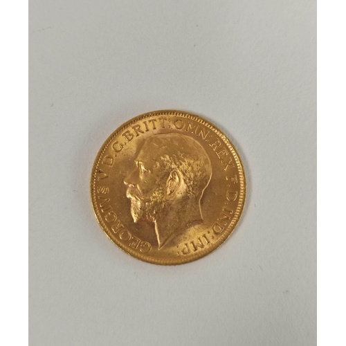 90 - United Kingdom. George V 1913 22ct gold full sovereign. EF