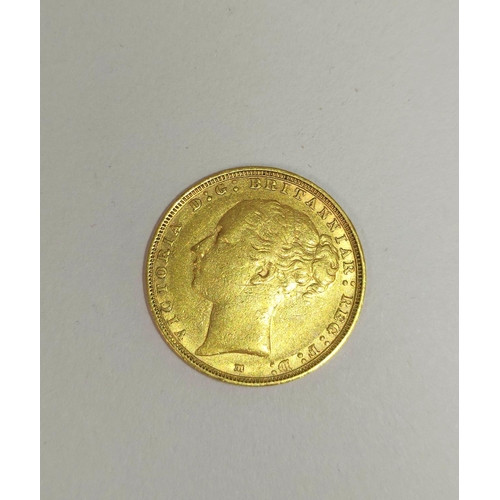 92 - United Kingdom. Victoria 1885 Melbourne mint 22ct gold full  sovereign.