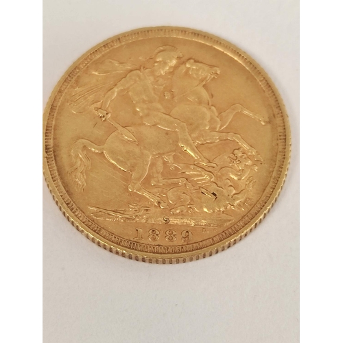 93 - United Kingdom. Victoria 1889 Sydney mint 22ct gold full sovereign.