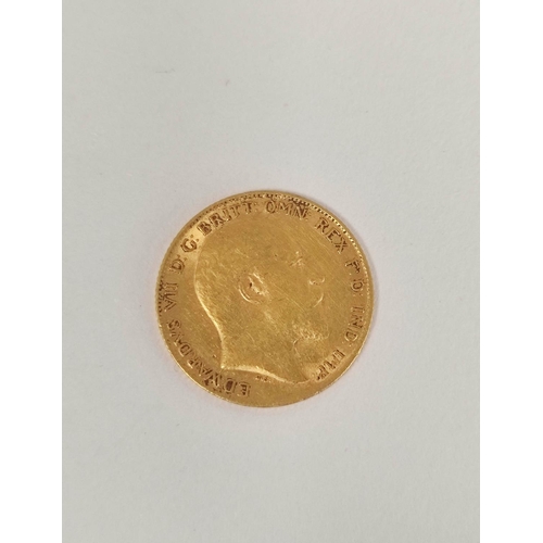 101 - United Kingdom. Edward VII 1910 22ct gold half sovereign.