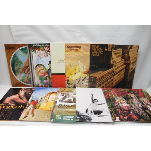 358 - Mix collection of new pressings to include Disney Tarzan picture disc, Counting Crows Butter Miracle... 