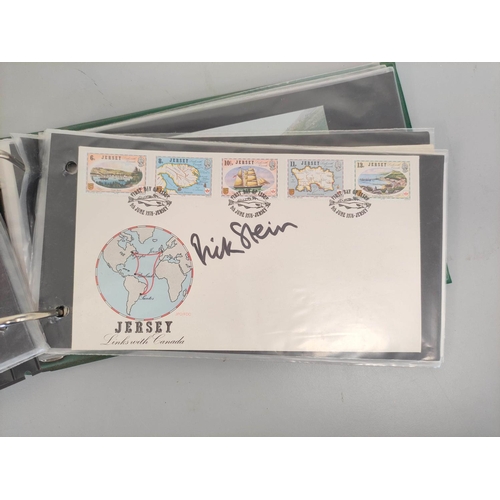 235 - Folder containing a collection of signed first day covers to include Alan Titchmarsh, Rick Stein, De... 