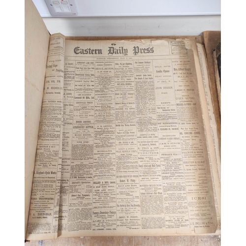 207 - Two bound copies of the newspaper the Eastern Daily Press dating from 1896-1898. Containing advertis... 