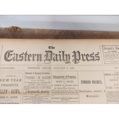 207 - Two bound copies of the newspaper the Eastern Daily Press dating from 1896-1898. Containing advertis... 