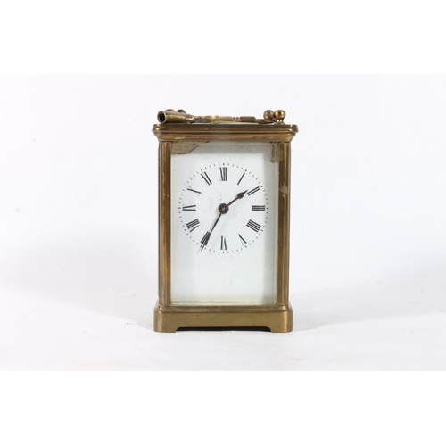 16 - Brass four glass carriage clock.