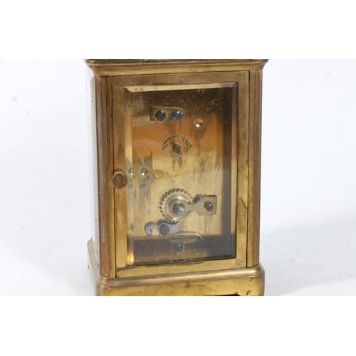 16 - Brass four glass carriage clock.