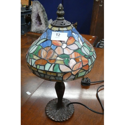12 - Small Tiffany style table lamp.