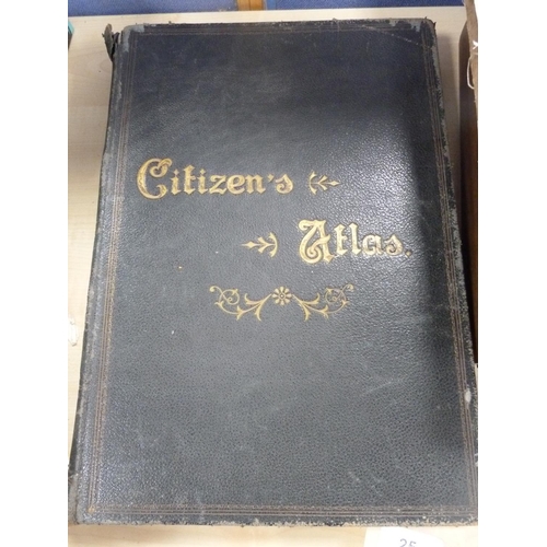 25 - The Citizen's Atlas of the World, edited by JG Bartholomew, leather-bound, Itinéraire Pittoresque au... 