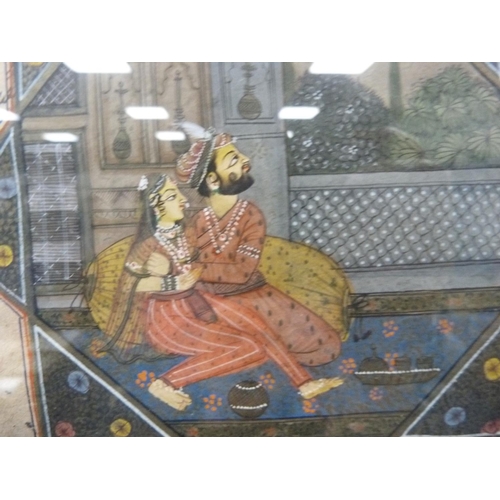 39 - Mughal SchoolCourting coupleGouache.