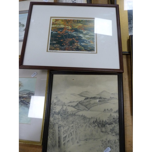 40 - Collection of antique prints, pencil sketches etc.