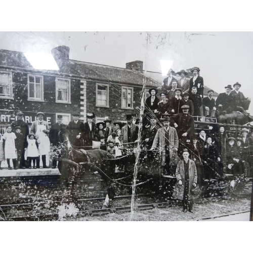 41 - Set of six framed photographs of Port Carlisle railway station, also Boness on Solway railway statio... 