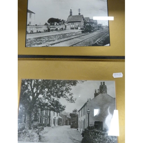 41 - Set of six framed photographs of Port Carlisle railway station, also Boness on Solway railway statio... 