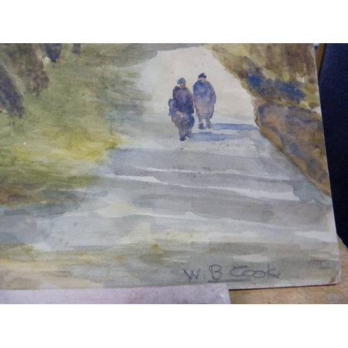42 - WB CookFour unframed watercolours depicting various subjects, and three others, unsigned.  (7)... 