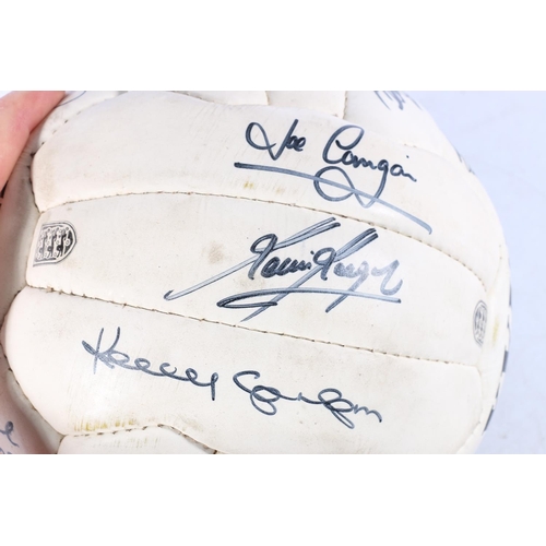 200A - England football interest, a c1982 autographed Mitre Permawhite Max football bearing signatures incl... 