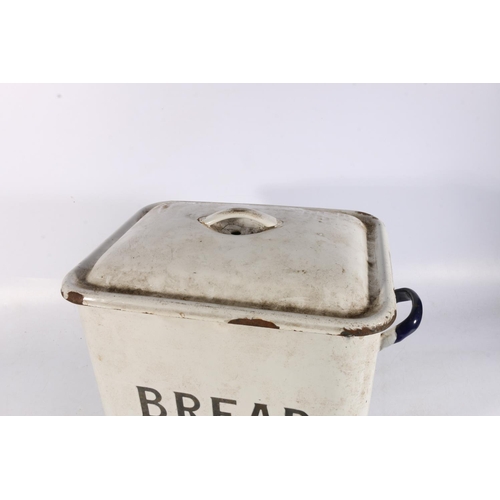 200T - Vintage enamelled metal bread bin, 35cm high.