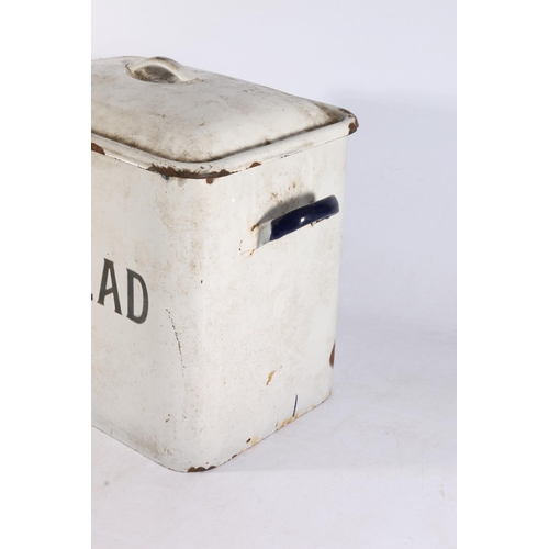 200T - Vintage enamelled metal bread bin, 35cm high.