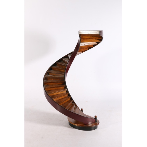 412 - Treen model of a spiral staircase, 48cm tall. 