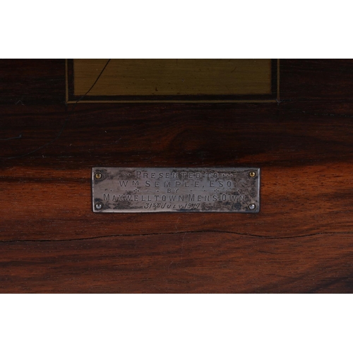 416 - Antique brass bound coromandel writing slope with fitted interior 50.5cm wide. 