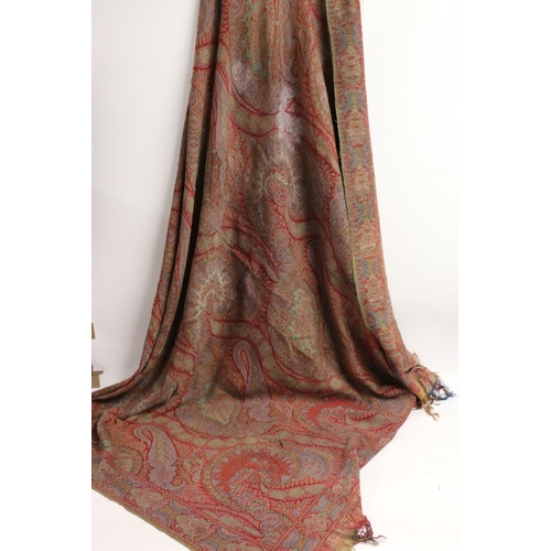 428 - Paisley pattern shawl, single sided, 166cm x 156cm. 